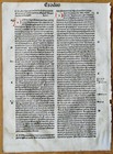 Exodus - Original Incunable Leaf Biblia Latina Amerbach Basel - 1491