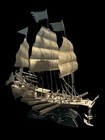 Vtg Chinese War Junk Boat   Ship Metal Model