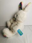 Kellytoy Easter Bunny Rabbit Plush Stuffed Animal White Rainbow Ears Feet Tags
