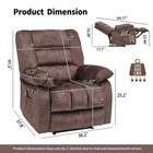 Ebello Manual Recliner Chair With Heat   Massage  Soft Fabric Single Sofa Chair