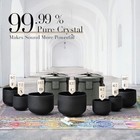 Cvnc432hz 6 -12  7pcs Black Set Chakra Crystal Singing Bowls Set Reiki Heal Gift