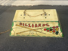 Hanging Billiards Pool Table Light Fixture Hanging Lamp Faux Stained Glass  70s