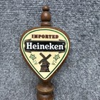 Vintage Imported Heineken Wooden Double Sided Beer Tap Handle Man Cave Bar