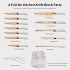 14-piece Kitchen Knife Set With Storage  Includes Chef  Steak  And Bread Knives