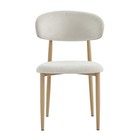 Modern Dining Chair Set Of 2 Linen Upholstered Ergonomic Curved Back For Cafe