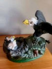 Vintage Repro Mechanical Cast Iron Bank Eagle W  Eaglets Patjan29 1889 Stamped