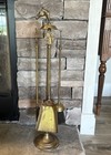 Vintage Equestrian Horse Head Fireplace Tools Brass 3 Tools With Stand