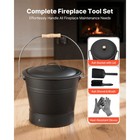 Uimoso Metal Ash Bucket Set With Lid  Shovel  Broom  Gloves  2 6 Gal Capacity