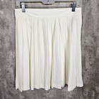 Vintage 80s Gsl Ivory Box Pleated Skirt Jrs 11  White High Waist Made Usa