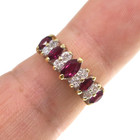 Classic 14k Solid Yellow Gold Natural Ruby And Diamond Cathedral Ring Size 6 5