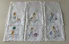 Vintage Cocktail Napkins Madeira Risque Topless Beach Girls Set Of 6