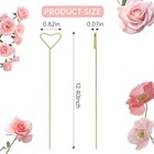 40 Packs Floral Card Holder Picks - Metal Gift 12 4 Inch  Gold 