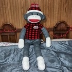 Rare Sock Monkey Jumbo 48    Dan Dee Collector Choice Striped Shirt Beanie Dandee