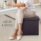 13  Storage Ottoman Cube - Foot Stool  Faux Leather  Compact   Stylish  Brown
