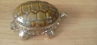 Vintage Brass Turtle Trinket Box Hinged for Jewelry fast Free Shipping  