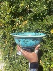 Qajar    Persian Iran Pottery Bowl  Large Turquoise Blue Beautiful