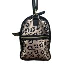 Betsey Johnson Quilted Black Green Bow   Leopard Sides Strap Weekender Bag Sz L