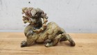 Vintage Natural Jade Carved Statue Sculpture Foo Fu Dog Komainu  read 