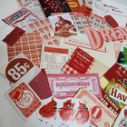 50 Pieces Red Ephemera Paper Pack Variety Lot Vintage Tickets Stamps Labels D26