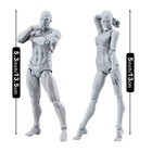 Gray Posable Artist Mannequin Set For Drawing Modeling And Sketching Figures