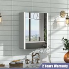 Medicine Cabinet Organizer Storage Mirror Door Bathroom Wall Mount W  Led Light