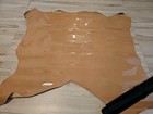 True Beige Tan Sheepskin Lambskin Leather Hide Panel sheet square 12x12 Patent