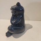 Dark Blue Terracotta Ceramic Frog
