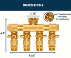 Morvat Brass 4-way Twist Hose Splitter With Mount Kit   Quick Connect Attachment