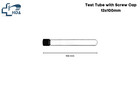 Glass Test Tubes 13 X 100 With Screw Cap  pack Of 100  -  Hda