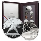 1992   United States Proof Prestige Set 90  Silver Dollar 7 Coin Lot W  Coa