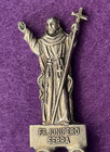 Rare Junipero Serra Full Figure  5  Silver Souvenir Spoon Enamel Carmel Mission