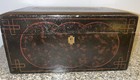 Very Fine Antique 1866 Stenciled Burl Sewing Box Folk Art Document Box