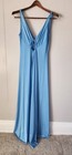 Rare Vintage Olga Blue Satin Full Sweep Slip Dress Style 9625 Fit Made In Usa S