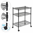 3-shelf Wire Rack Storage Shelving Unit 2  With Wheel Casters Steel Organizer 