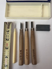 Vintage Jingoro Wood Carving Set 4pc Japan With Sharpening Stone Original Box