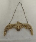 Vtg Brass Purse Or Bag Frame W  Butterfly  Motif