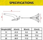 Triangle Boat Anchor  316 Stainless Steel Delta-style Anchor  Heavy Duty Wing