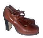 Y2k Vintage Wild Pair Kimberly Brown Mary Jane Strap Chunky Heel Shoes Sz  7 M