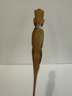 Hand Carved Wooden African Head Letter Opener With Metal Collar 14    Vintage