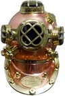 Navy Diving Helmet - 18  Mark V Us Navy Helmet   Antique Brass Finish Hel
