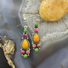 Sterling Silver Southwestern Style Multistone Dangle Earrings For Women  6