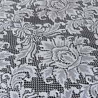 72x72  White Lace Table Overlay With Large Flowers Wedding Party Catering Linens