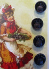 Set Of 4 antique Vintage 5 8  Metal Victorian Paris Twinkle  Buttons - French