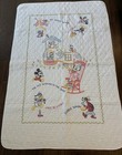 Vintage Disney Nursery Rhyme Cross Stitch Baby Quilt Mickey Donald