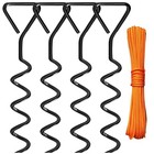 Trampoline Anchors Stakes Tent Garden Stake Heavy Duty 8   4 Pack  Black