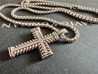 Davld yurmansterling silver white diamond Large Chevron Cross 23  Necklace