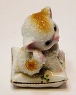 Vintage 1950 s Sugar Coated Kitten On Pillow Figurine Kitty Cat Mcm Japan 3 