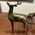 Vintage Pair Of Brass Deer Figurines - Buck   Doe Mid-century Modern