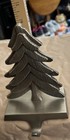 Crate   Barrel Silver Christmas Tree Stocking Holder     Made In India  Heavy 