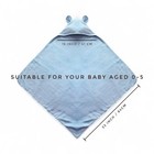 Organic Cotton Toddler Towel Boys   Girls 0-5t  Blue Bath Towels With Bear Ears